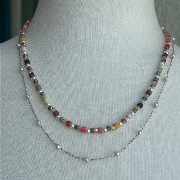 LOFT double strand dainty necklace - Picture 1 of 7
